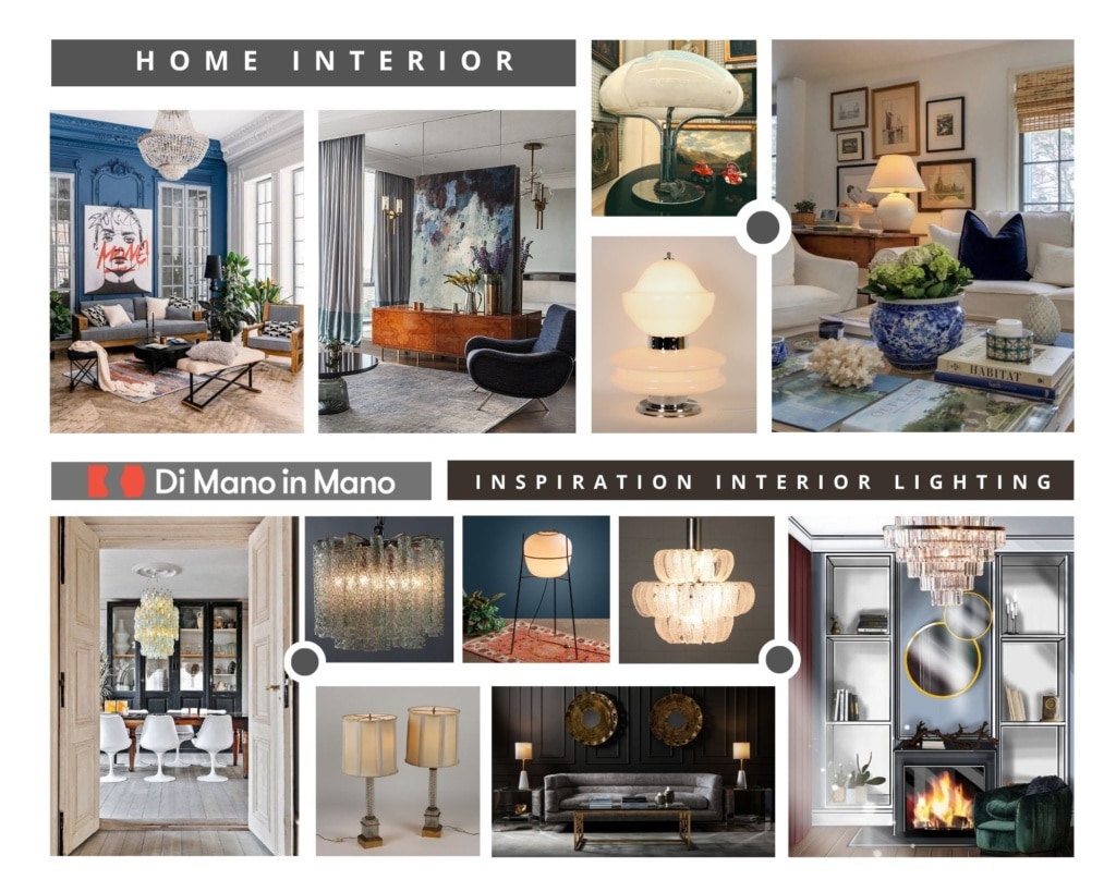 Home Interior - Inspiration lighting project. Mix di interni come esempi di soluzioni di illuminazione.